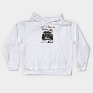 Christmas Jeep Grey Kids Hoodie